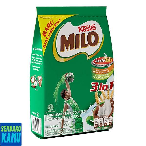 Gambar Milo 3 In 1 Pouch 1 Kg - Susu dari Toko Sembako Kamu undefined Tokopedia