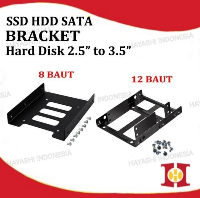 Gambar Bracket Braket Breket Harddisk Dudukan HDD SSD 2.5 To 3.5 Inch PC CPU - 8 Baut dari Hayashi Indonesia undefined Tokopedia