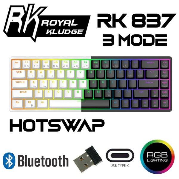 Gambar ROYAL KLUDGE RK68 RK837 RGB MECHANICAL KEYBOARD 3 MODE HOTSWAP - WHITE SW BLUE dari marnostore10 undefined Tokopedia