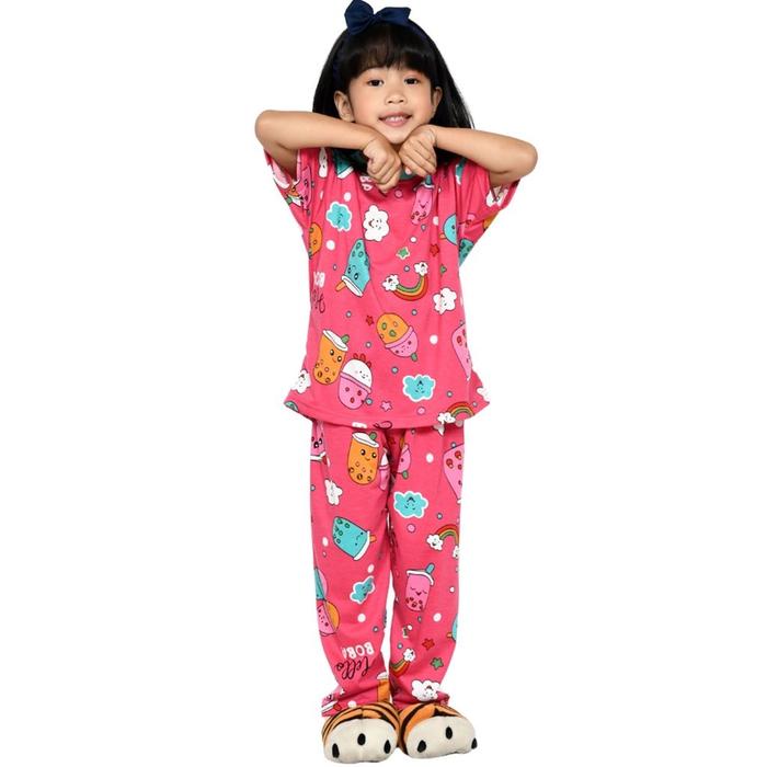 Gambar Baju Tidur Piyama Anak Perempuan Cewek 1-15 tahun Kado Stelan 2 3 4 5 - FANTA, XS dari Rafa Kidss undefined Tokopedia