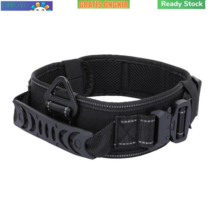 Gambar Tali Leher Anjing Taktis Latihan Militer Kalung Anjing Bahan Nilon - Reflec Black, 53-70CM dari OPPOYO. undefined Tokopedia