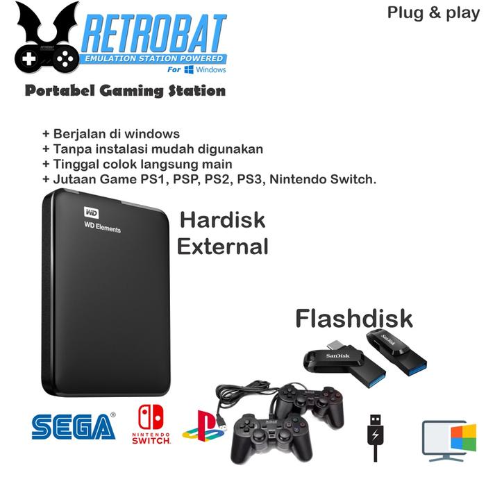 Gambar Retrobat Portabel Gaming Station HDD plug & play full game - Hardisk, 1TERA dari sholekhahshopp undefined Tokopedia