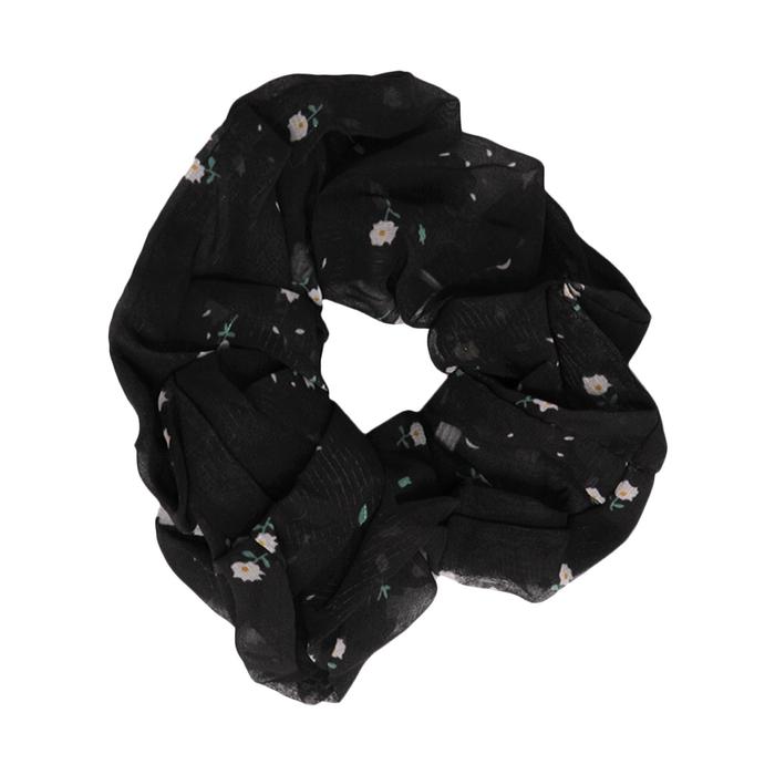 Gambar Stroberi Scrunchie Motif Flower Hair Tie - Mini Leaf Black dari Stroberi Accessories undefined Tokopedia