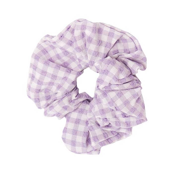 Gambar Stroberi Scrunchie Motif Square Hair Tie - Square Lavender dari Stroberi Accessories undefined Tokopedia