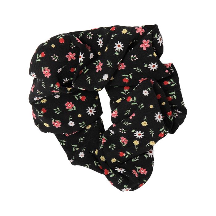 Gambar Stroberi Scrunchie Motif Flower Hair Tie - Mini Black dari Stroberi Accessories undefined Tokopedia