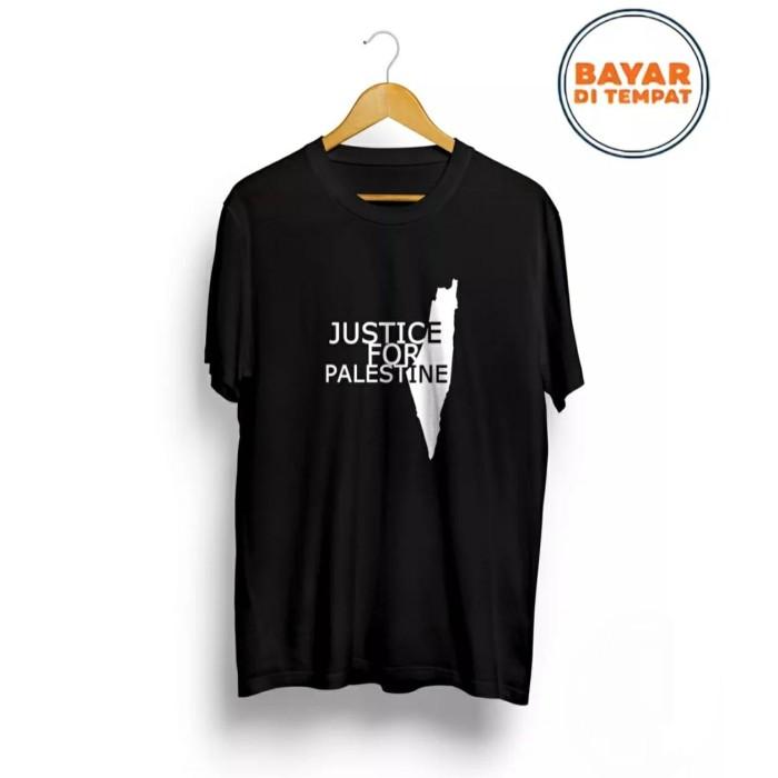 Gambar TSHIRT BAJU KAOS JUSTICE FOR PALESTINE PETA / KAOS PALESTINA - Black, M dari PANGKALAN KAOS STORE undefined Tokopedia