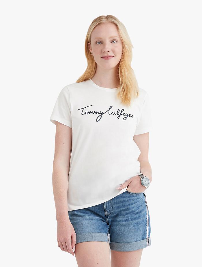 Gambar Tommy Hilfiger - Kaos Wanita - SIGNATURE CREWNECK T-SHIRT - 2 - White - White, XS dari Tommy.Hilfiger undefined Tokopedia