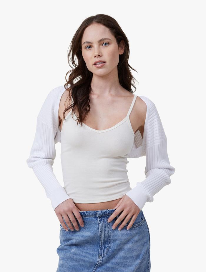 Gambar Cotton On - Cardigan Wanita - Loose Rib Knit Shrug - White - White, XS/S dari Cotton On Official undefined Tokopedia