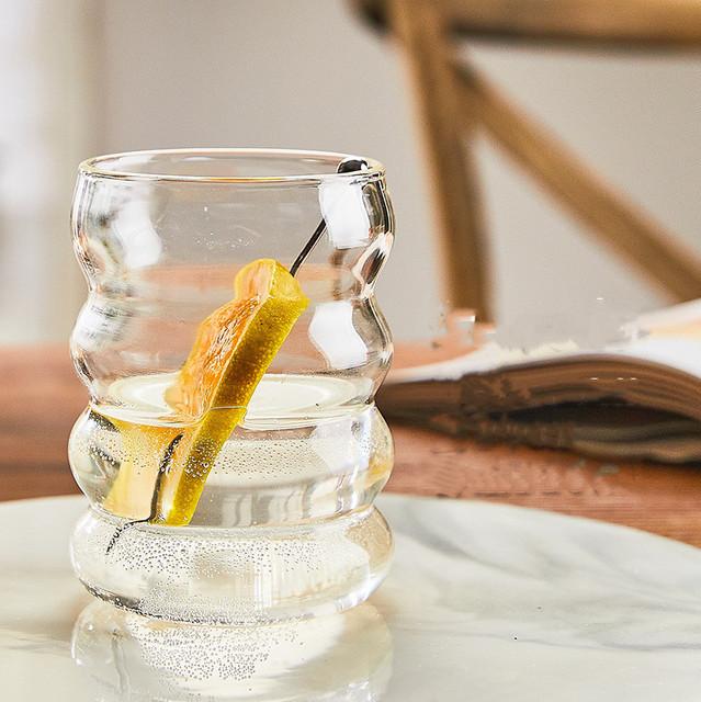 Gambar GELAS KACA ESTETIK UNIK GELOMBANG WAVY BOROSILICATE GLASS AESTHETIC - Transparan dari BELLA MAISON undefined Tokopedia