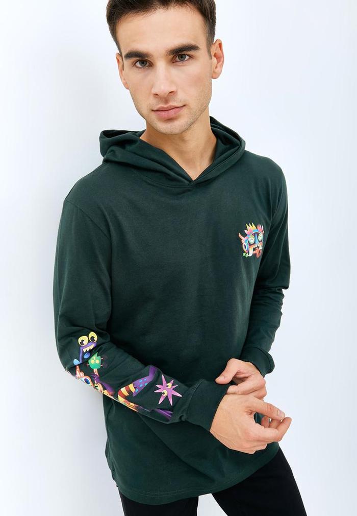 Gambar Emba Jeans x Monez - Hoodie Pria Slim Fit Warna Hijau - Fillan - L dari embadenimofficial undefined Tokopedia