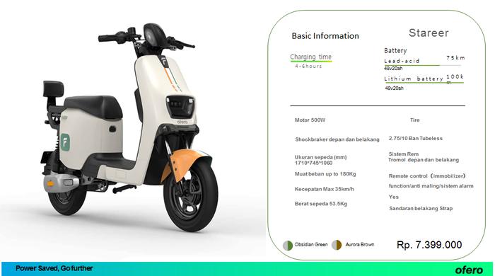 Gambar SEPEDA LISTRIK OVERO OFERO STAREER - AURORA BRWON dari otobot-id undefined Tokopedia