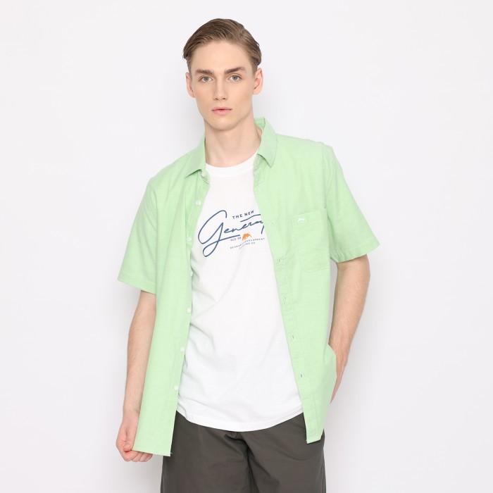 Gambar RICARDO Kemeja Pria Polos Hijau Lengan Pendek 32269 - 3L dari RICARDO DBRITANO undefined Tokopedia