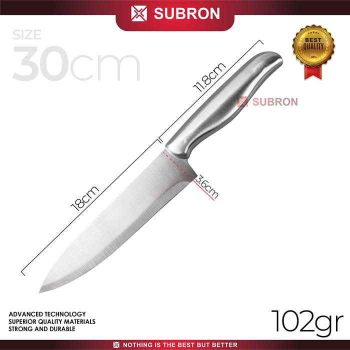 Gambar SUBRON Pisau Dapur Stainless Tebal Dapur 28cm 30cm 32cm Tajam Kitchen - 30CM dari SUBRON KITCHENWARE undefined Tokopedia
