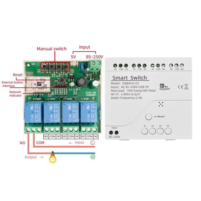 Jual eWeLink Smart Wifi Bluetooth Relay Module On Off Controller 1/2 ...