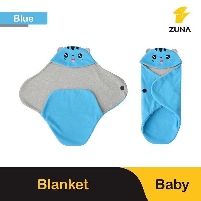 Gambar Zuna Baby Blanket Selimut bayi Series Cat/Strawberry/Panda - Biru dari ZUNA Gloves undefined Tokopedia