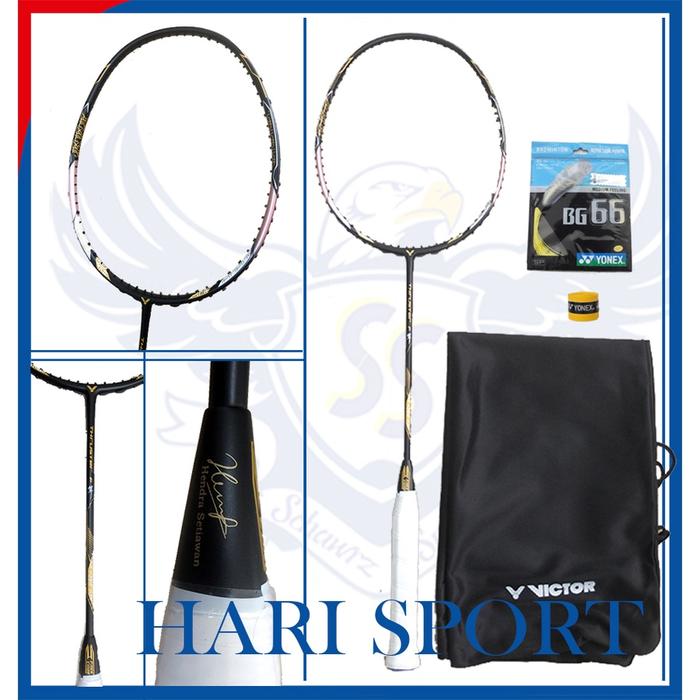 Gambar VICTOR THRUSTER F BLACK Raket Badminton Tanda Tangan Hendra Setiawan dari Shopia Ghafurah undefined Tokopedia