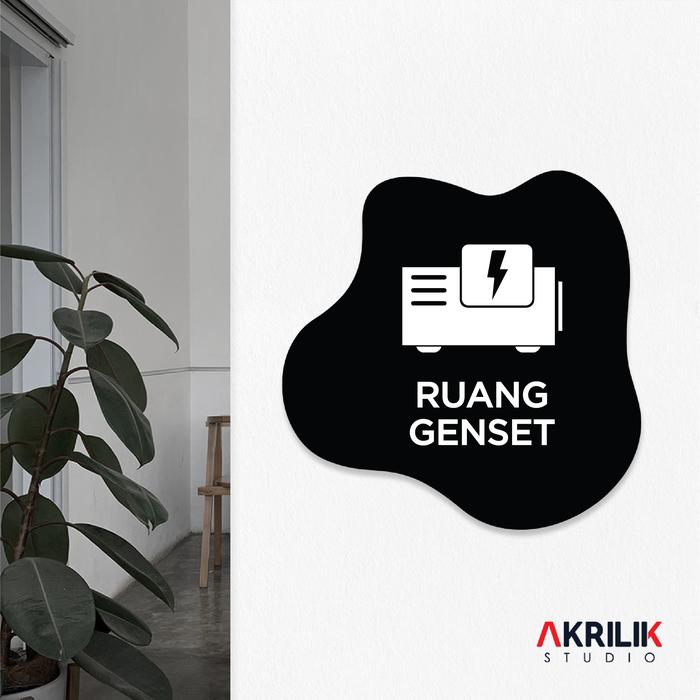 Gambar Sign Board Akrilik Ruang Genset Papan Acrylic Signage Tempel Dinding - Blob Hitam, 15 cm dari Akrilik Studio Jakarta undefined Tokopedia