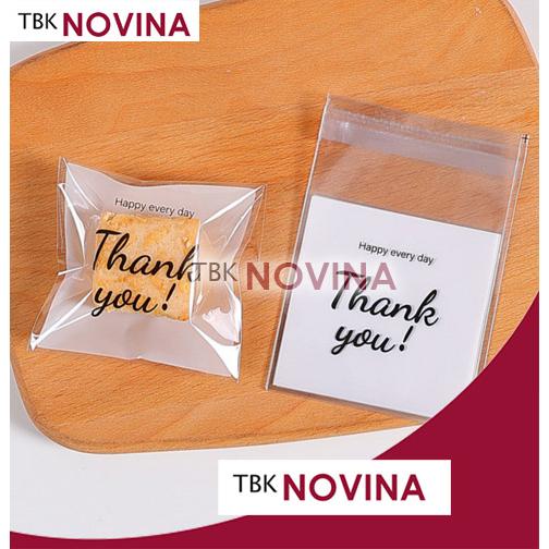 Gambar [10 PCS ] PLASTIK SEAL COOKIES BAG 7X7 / PLASTIK OPP SEAL - OPP 7M THANKYOU dari NOVINA TBK undefined Tokopedia