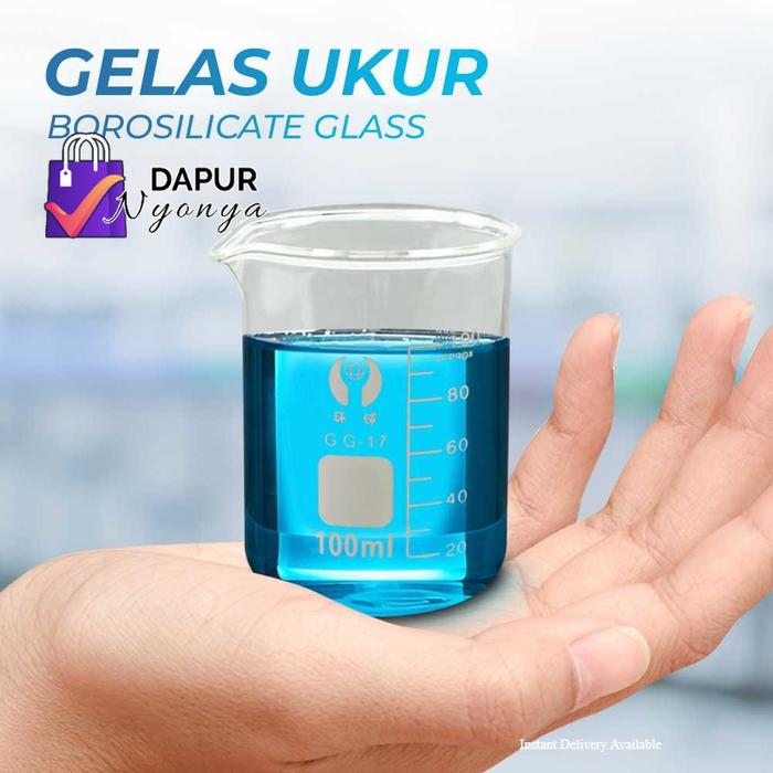 Gambar Gelas Ukur Lab Laboratorium Kimia Borosilicate Glass - Transparan, 100ml dari DAPUR Nyonya Official undefined Tokopedia