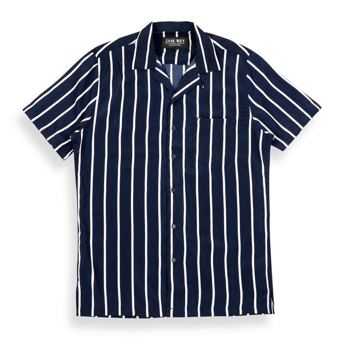 Gambar Jane Frey Clothing Kemeja Salur Lengan Pendek Pria 7890 M-XL - 7890 D Navy, M 50x70 dari Jane Frey Clothing undefined Tokopedia