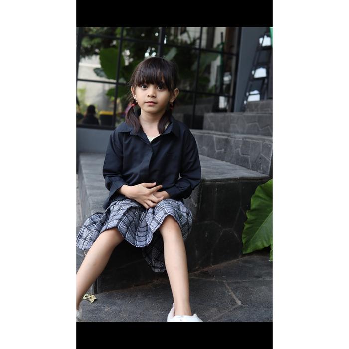 Gambar kemeja anak perempuan/kemeja anak pocket/kemeja anak polos/kemeja - Hitam, XXL dari Bakul serba undefined Tokopedia