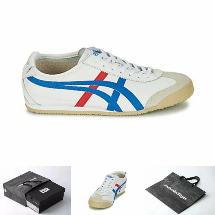 Gambar Sepatu O.n.i.t.s.u.k.a Tiger Mexico 66 White Blue Red / France - 36 dari Onitku undefined Tokopedia