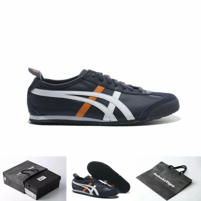 Gambar Sepatu O.n.i.t.s.u.k.a Tiger Mexico 66 DK Blue White Orange - 37 dari Onitku undefined Tokopedia