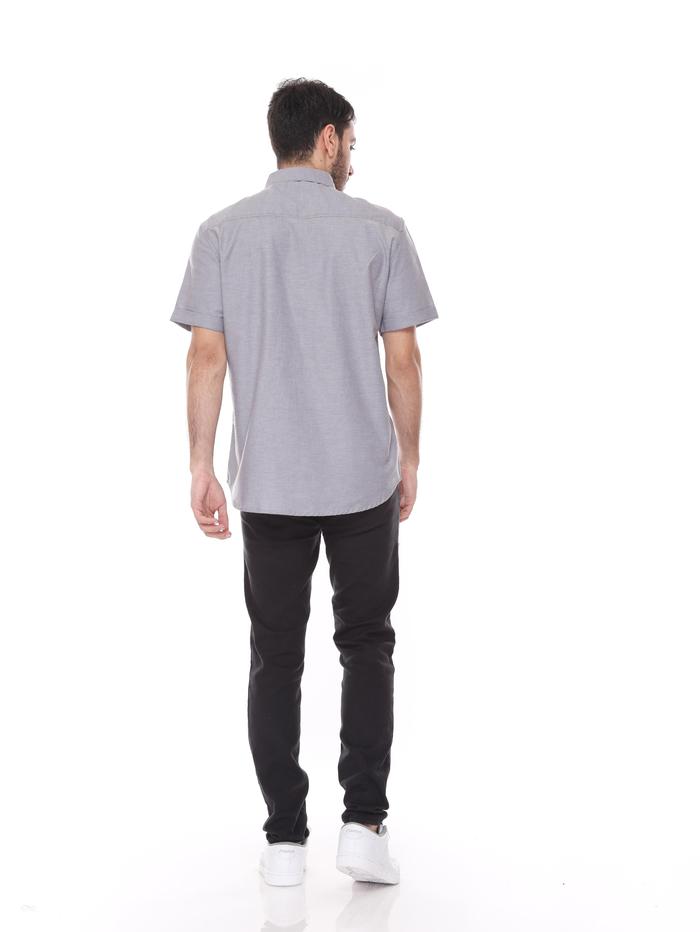 Gambar Kemeja Pria Oxford Tangan Pendek Dyllon - Oxford Grey Shirt - S dari Dyllco Official Kota Bandung Tokopedia