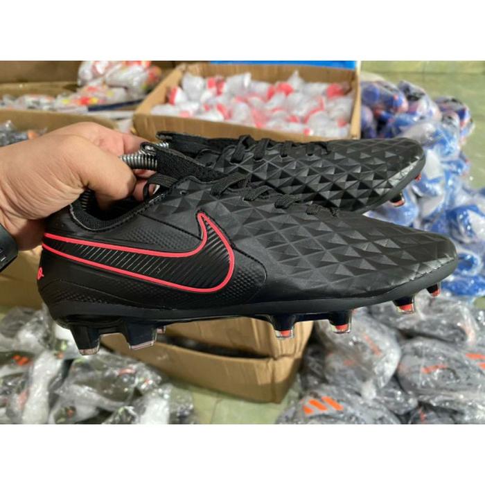 Sepatu Bola Nike Tiempo Legend Pro Black Red Fg Berkualitas