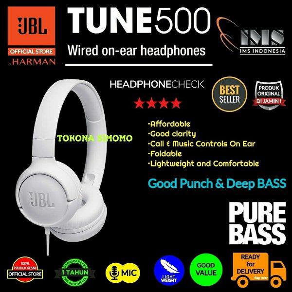 Jual Promo JBL Tune 500 T500 Wired On-Ear Headphones Berkualitas