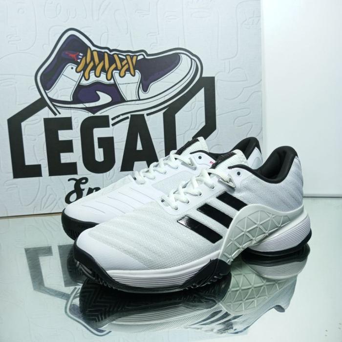 Sepatu Tennis Adidas Barricade Boost White Black Mens Shoes Original