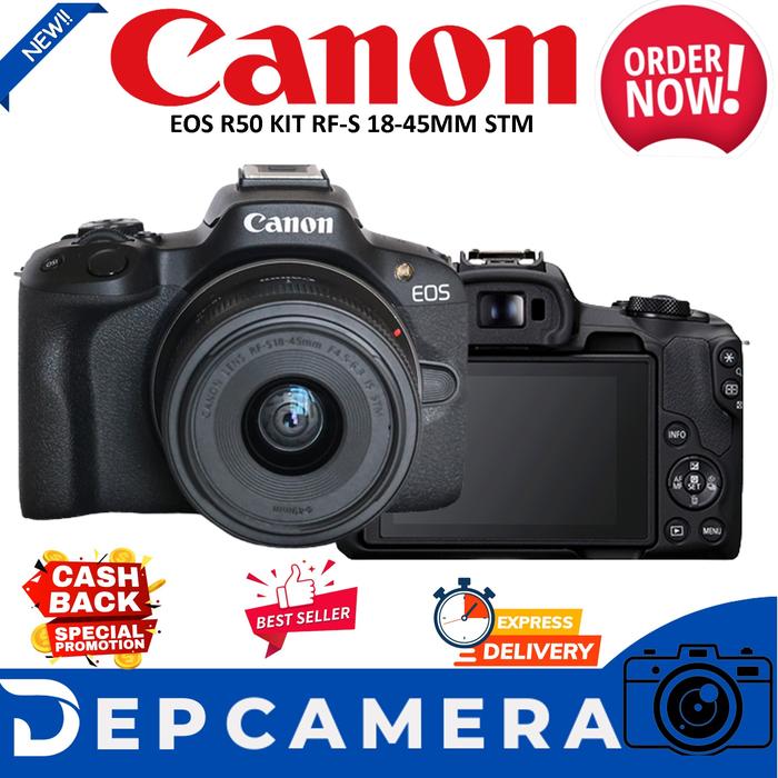 Gambar Canon EOS R50 / EOS R 50 Kit RF-S 18-45mm f/4.5-6.3 IS STM dari Dep Camera undefined Tokopedia