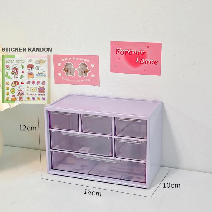 Gambar Kotak Penyimpanan Perhiasan Aksesoris Mini Plastik Serbaguna DD004 - UNGU dari glamgorgeous undefined Tokopedia
