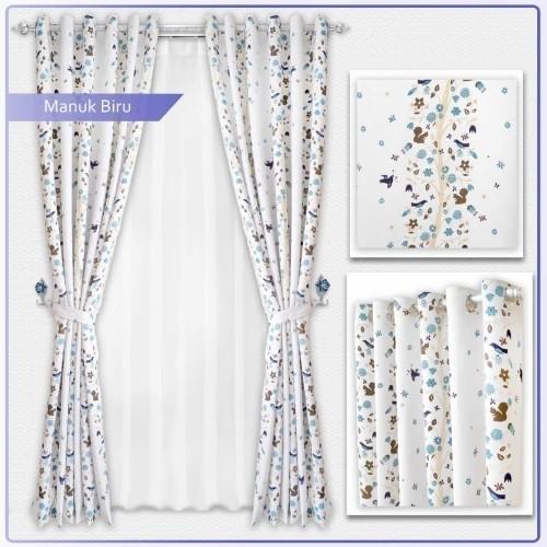 Gambar PROMO GORDEN JENDELA MINIMALIS MOTIF - manuk biru, L100cmXT150cm dari Fajar gorden01 undefined Tokopedia