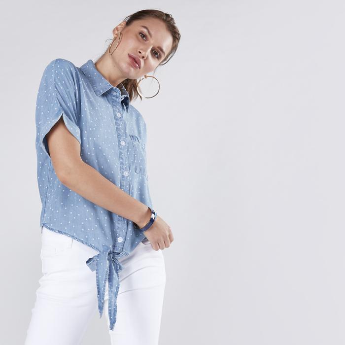 Gambar Max Fashion Polka Dot Printed Tencel Top with Front Knot Detail - Biru, 10 dari Max Fashions Indonesia undefined Tokopedia