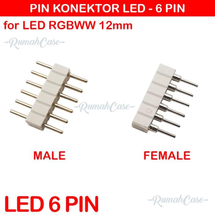 Gambar Soket 6 Pin Male Female Smart LED strip konektor Fantech BARDI 6pin - Pin Male dari rumahcase. undefined Tokopedia