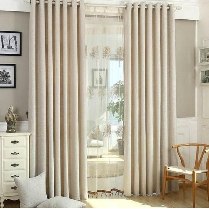 Gambar Gorden Polos doff horden Blackout jendela minimalis - cream, L135cm T150cm dari Fajar gorden01 undefined Tokopedia