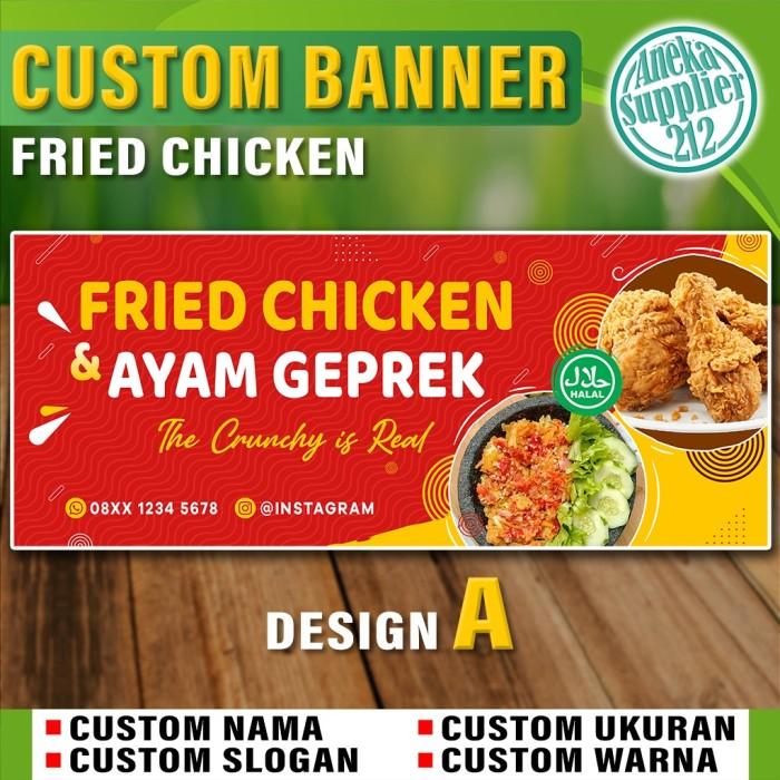 Gambar Cetak Spanduk Fried Chicken - Ayam Bakar Goreng - Spanduk Ayam Geprek - 1x0,5m dari Aneka Supplier 212 undefined 4 Tokopedia