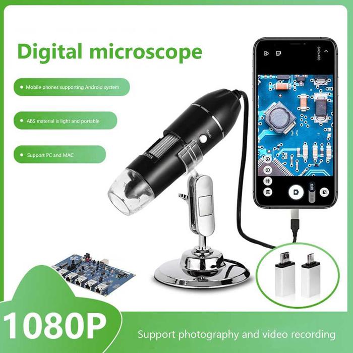 Gambar Alloet Mikroskop Digital Portable 1600x Magnification LED Light - Hitam dari TAKTIKMARKET undefined Tokopedia