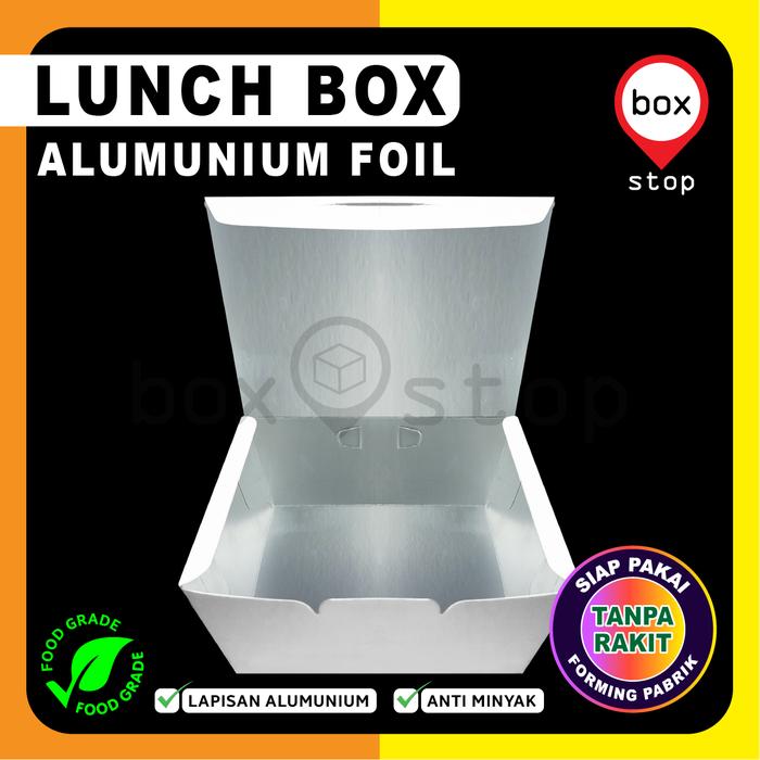 Gambar Lunch Box Paper Alumunium - Lunch Box Paper Thermal - S, Putih dari Box Stop undefined Tokopedia