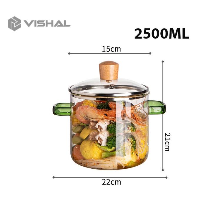 Gambar Pot Panci Masak Stewing Soup Pot Borosilicate Glass - Besar Green dari VISHAL undefined Tokopedia