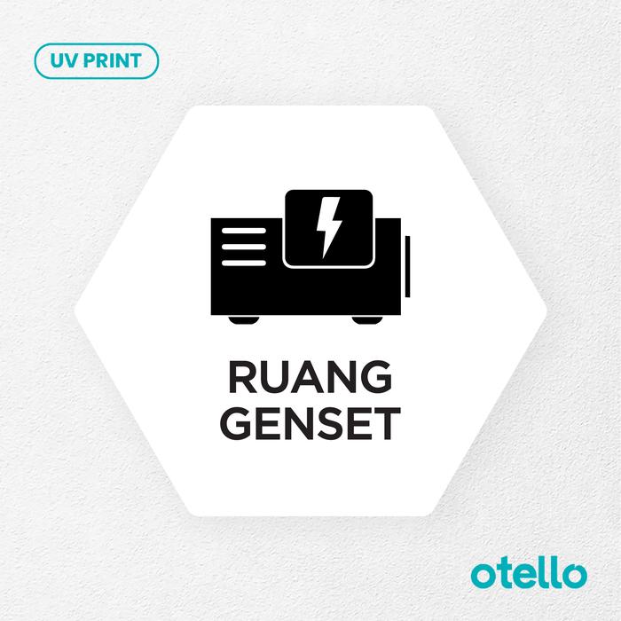 Gambar Ruang Genset Signage Board Akrilik Tempel Dinding Papan Acrylic - Hexa Putih, 15 cm dari Otello Studio undefined Tokopedia
