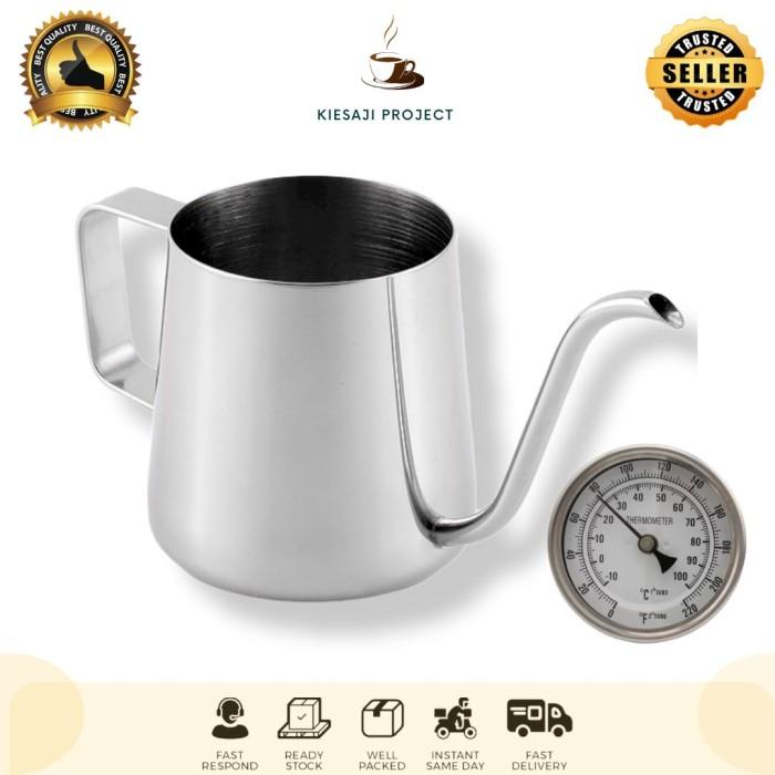 Gambar kettle teko leher angsa kopi gooseneck kettle with thermometer 350 ml - 250 ml dari ARTOMORO HOME APPLIANCES undefined Tokopedia