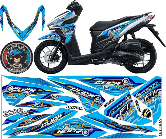 Gambar STICKER STRIPING VARIO FI 125 150 VERSI KE 2 MERAH BAHAN GRADE A+ - BIRU LANGIT dari Liffa Sticker undefined Tokopedia