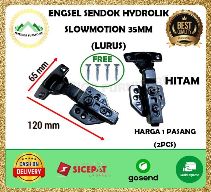 Gambar Engsel Sendok STAINLESS STEEL 304 Slow Motion Soft Close Hidrolik.. - Hitam, 1/2 BENGKOK dari InteriorFurnitureIndonesia undefined Tokopedia