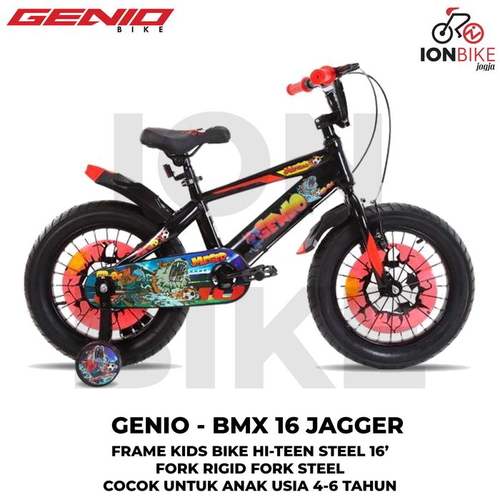 Gambar Sepeda BMX 16 Genio Jaeger Kids Bike Sepeda Anak Awet Murah Terbaru - Black dari ION BIKE JOGJA OFFICIAL undefined Tokopedia