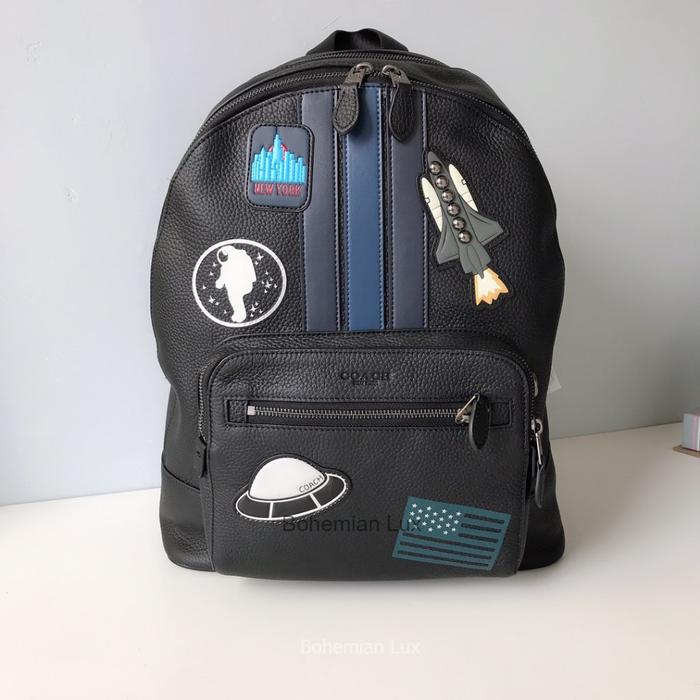Gambar COȦCH Backpack with Varsity Stripes and Outspace Patches dari Bohemian Lux undefined Tokopedia
