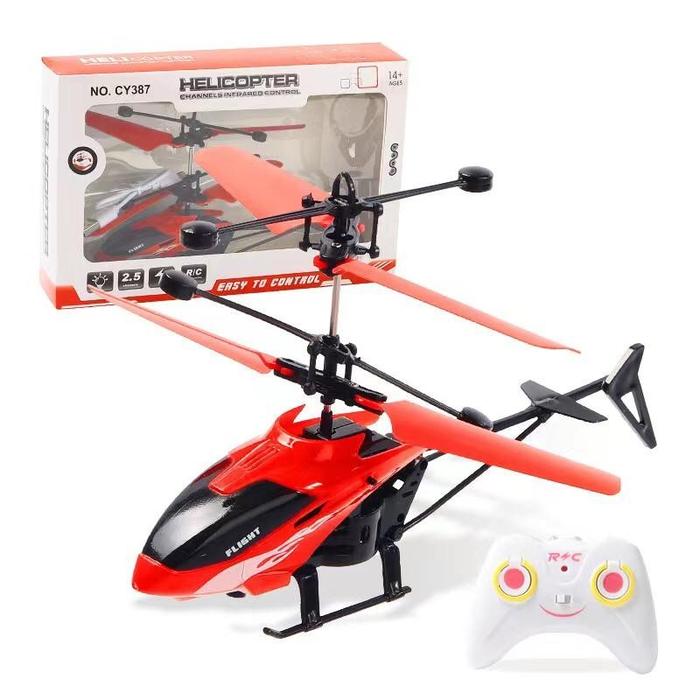 Gambar Flying Helicopter Mainan Helikopter Terbang RC Remote Control Sensor - Merah dari bellonaji undefined Tokopedia