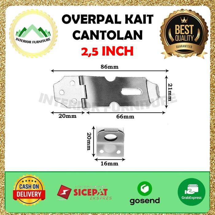 Gambar Cantolan Slot Gembok Overpal Putih 2/2.5/3/4/5 Inch Overval - 2,5 inch dari InteriorFurnitureIndonesia undefined Tokopedia