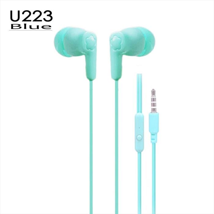 Gambar U223 Handsfree Earbud/Headset /Earphone Pastel Macaron Sporty Headphone Bass Wire - Biru dari Komplit store accessories undefined Tokopedia